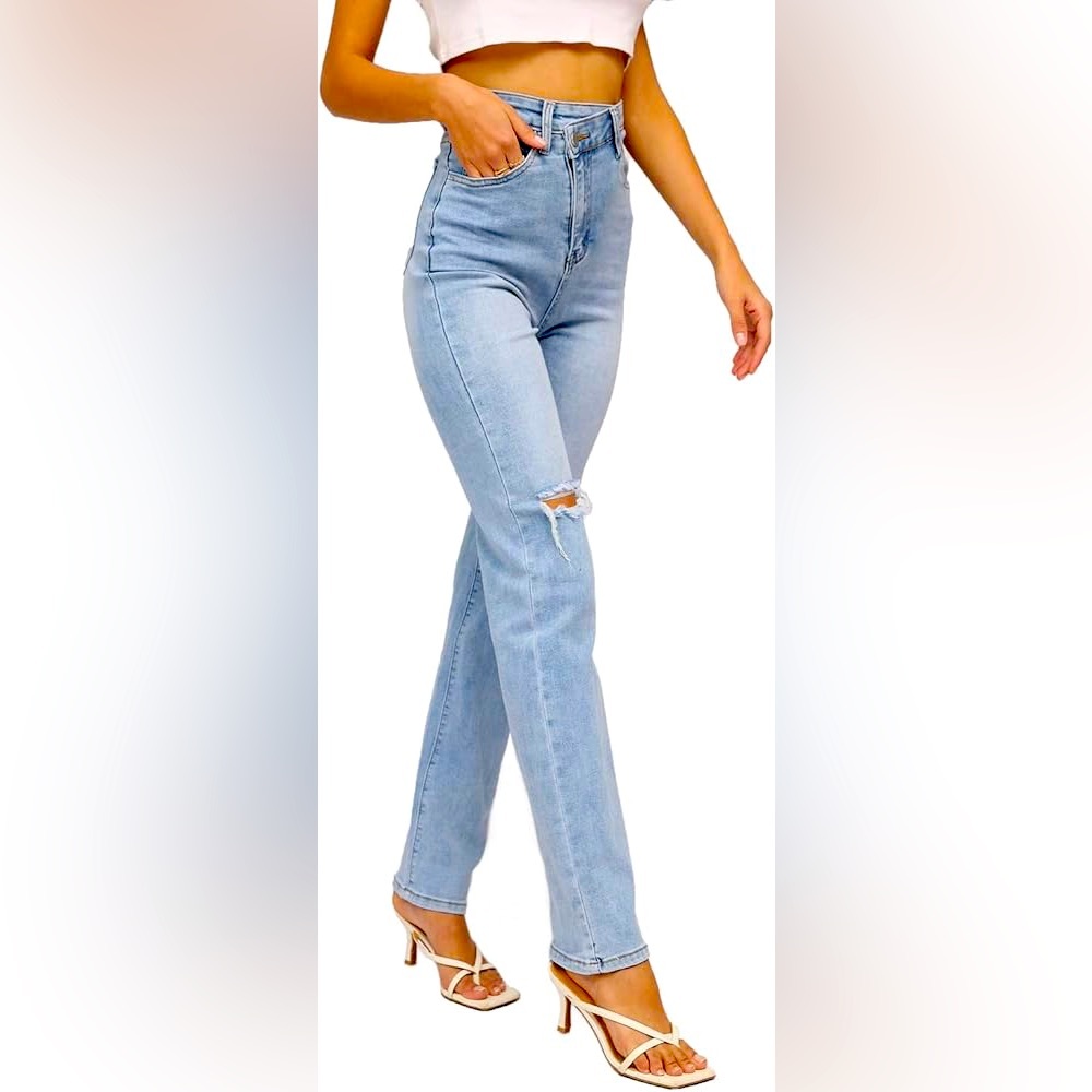 NWT BZOF Women’s Highwaisted Cross Button Waist Stretchy Skinny Jeans Size XS